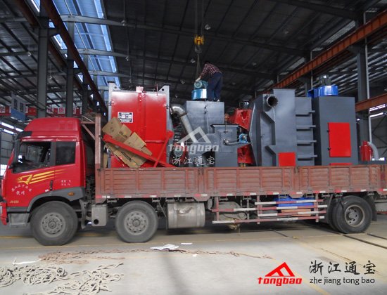 大型吊掛式拋丸機(jī)交付照